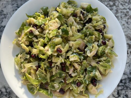 Brussel Sprout Pomegranate Salad