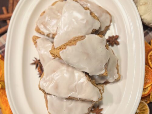 Gluten Free Pumpkin Scones with Chai Icing