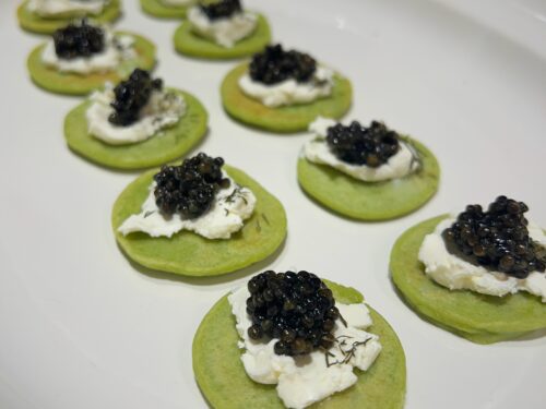 Caviar With Basil Blini