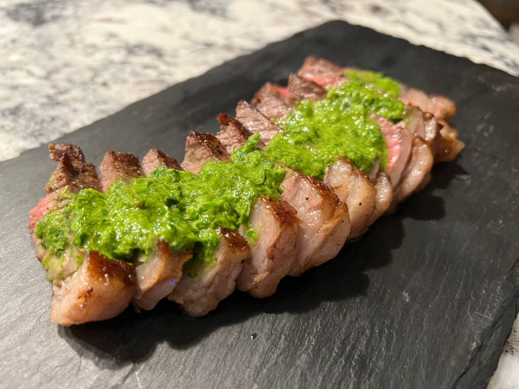 Steak with chimmichuri sauce